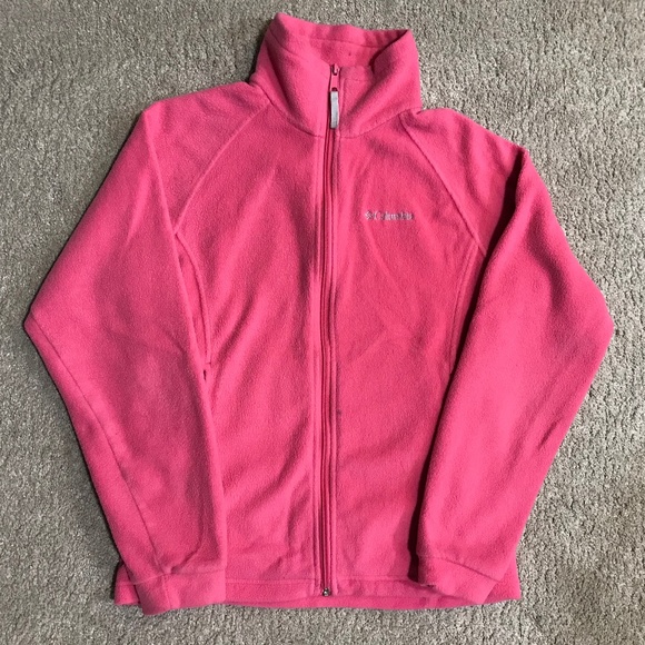 ☀5/10$!! Back to School Girl’s Bubblegum Pink Columbia Fleece - Picture 1 of 11
